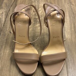 Christian Louboutin Tan Strappy Heels
